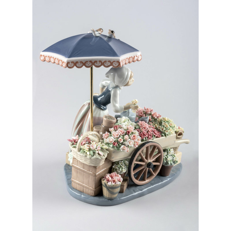 Spring Blossom Elegance Porcelain Woman Figurine
