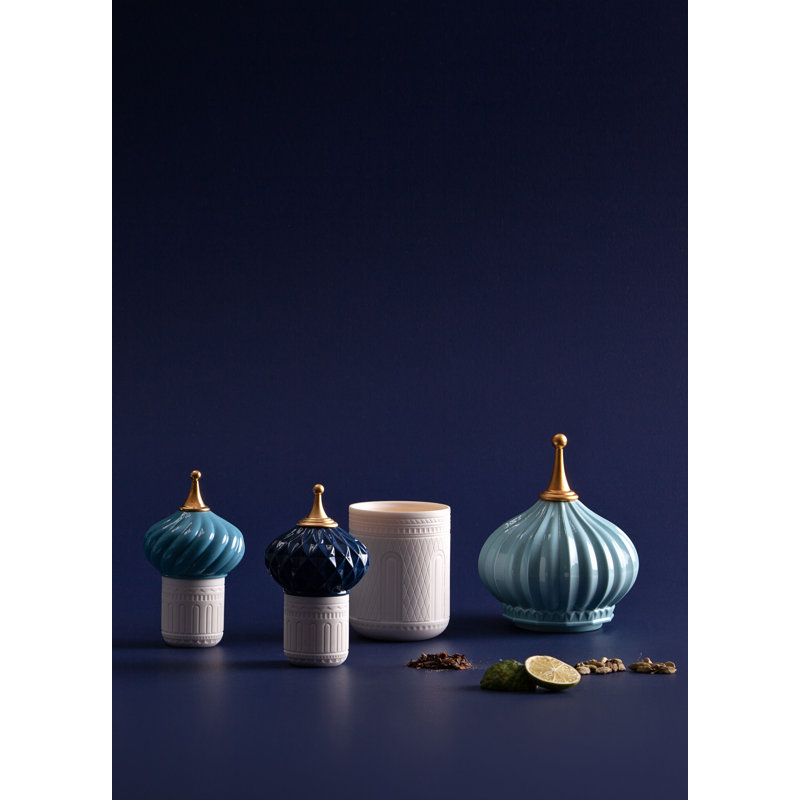 Unbreakable Spirit Gold & Blue Porcelain Scented Candle
