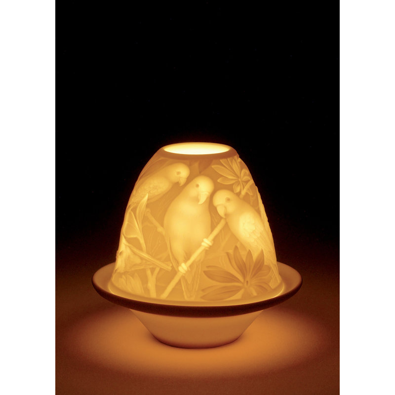 Parrot Tree Glow 4" Handmade Ceramic Votive Light