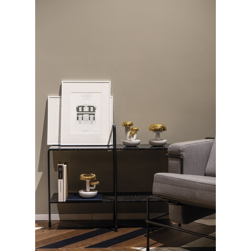 Boletus Fragrans Matte White Porcelain Essential Oil Diffuser with Gold Lustre
