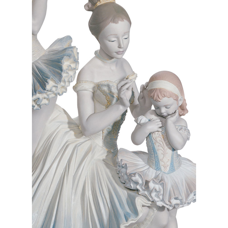 Elegant White Porcelain Ballet Dancers Statue