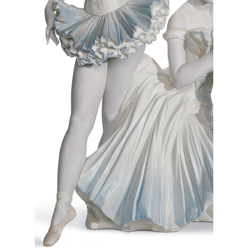 Elegant White Porcelain Ballet Dancers Statue