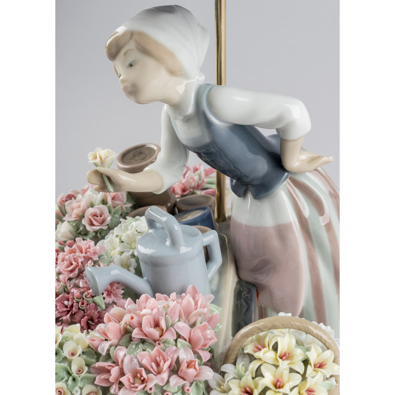 Spring Blossom Elegance Porcelain Woman Figurine