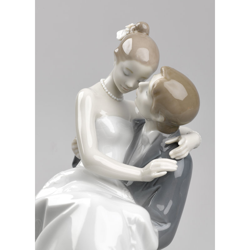 Glossy Porcelain Bride and Groom Figurine