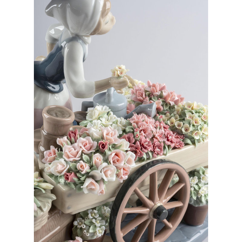 Spring Blossom Elegance Porcelain Woman Figurine
