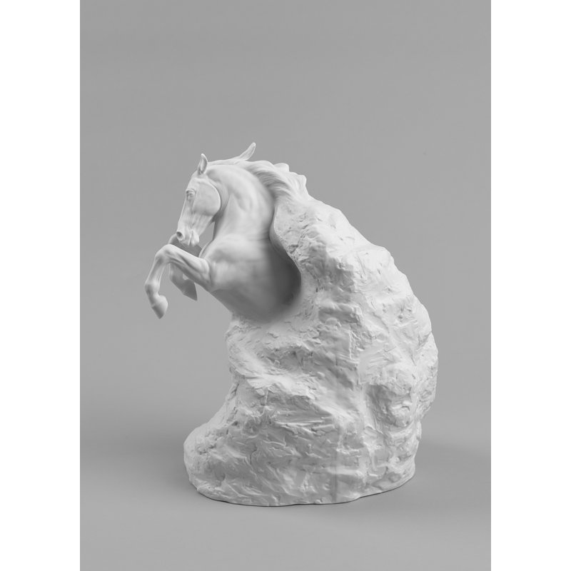 Majestic White Porcelain Horse Figurine Sculpture