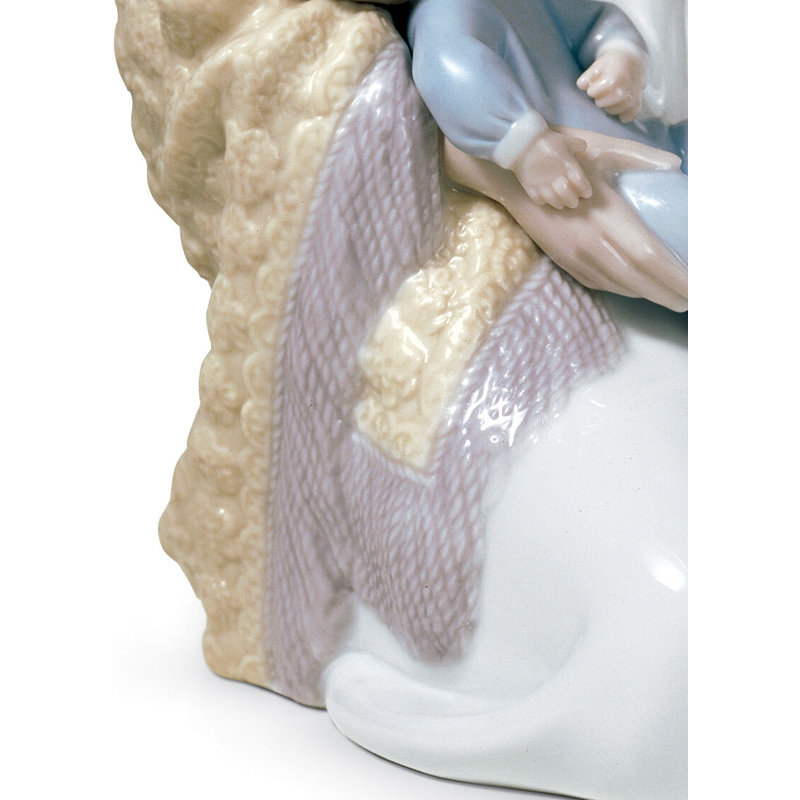 Eloquent Porcelain Family Figurine: Mother, Daughter, and Baby
