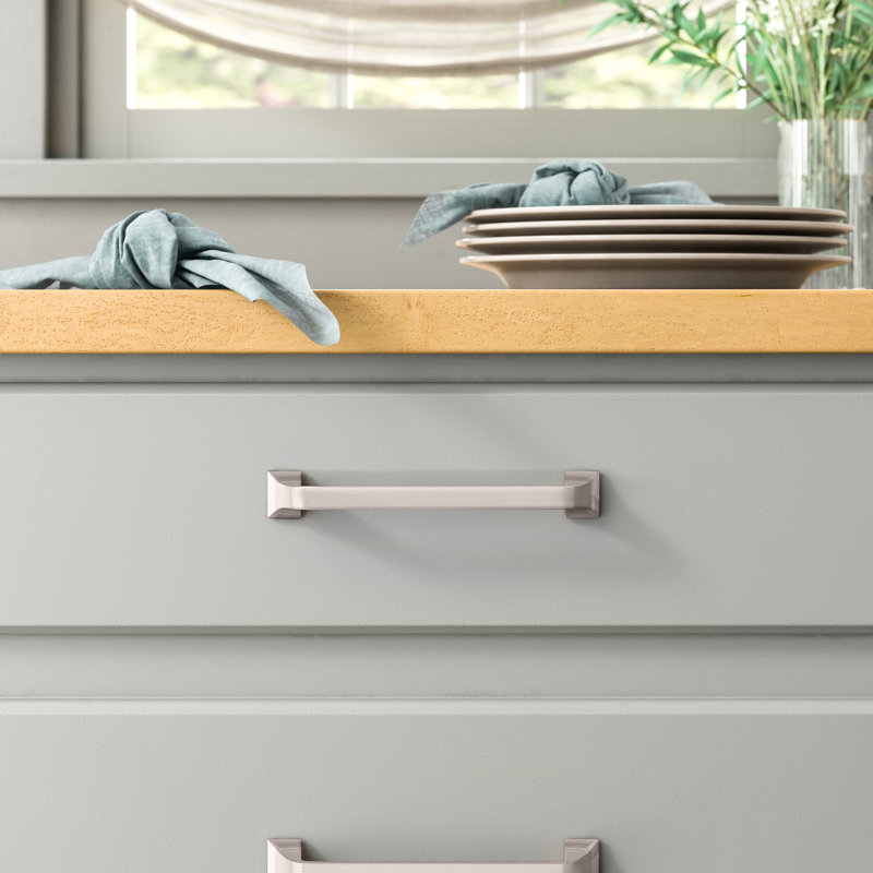 Satin Nickel Brushed Cabinet Drawer Pulls with Mounting Hardware