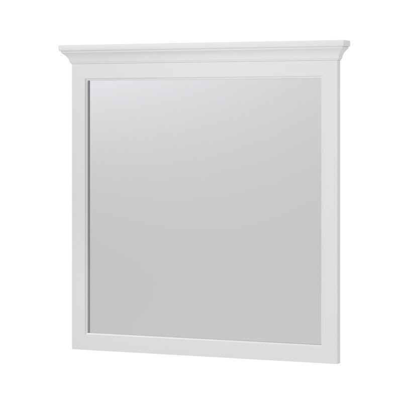 Hollis White Wood 32" x 32" Bathroom Vanity Mirror