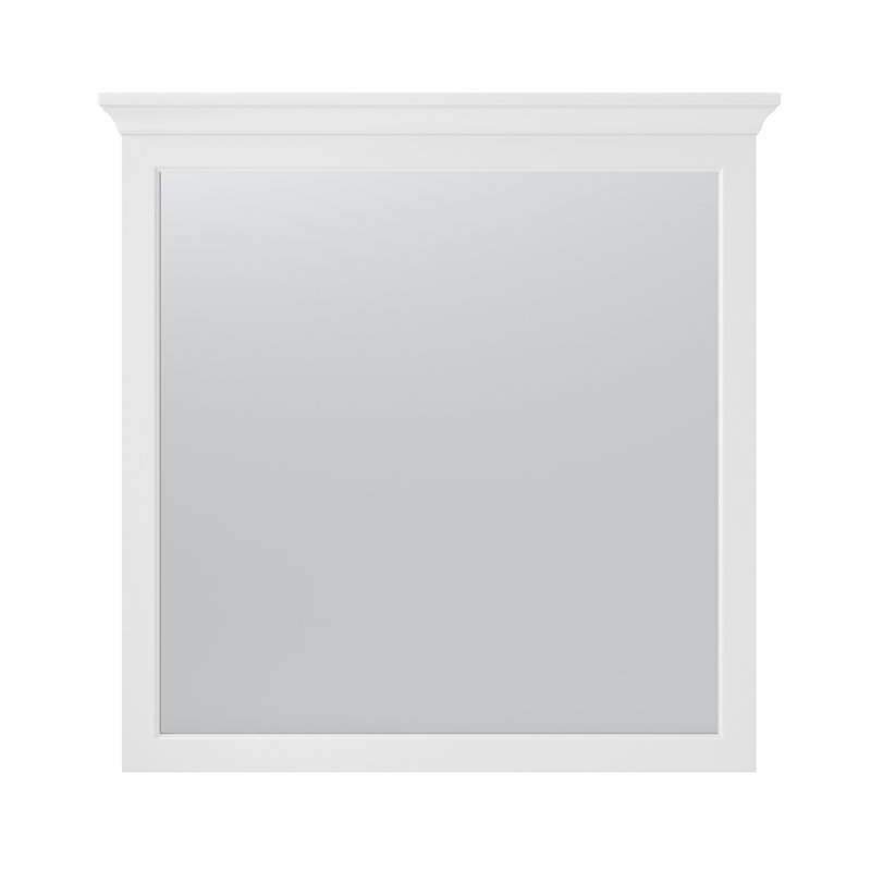 Hollis White Wood 32" x 32" Bathroom Vanity Mirror