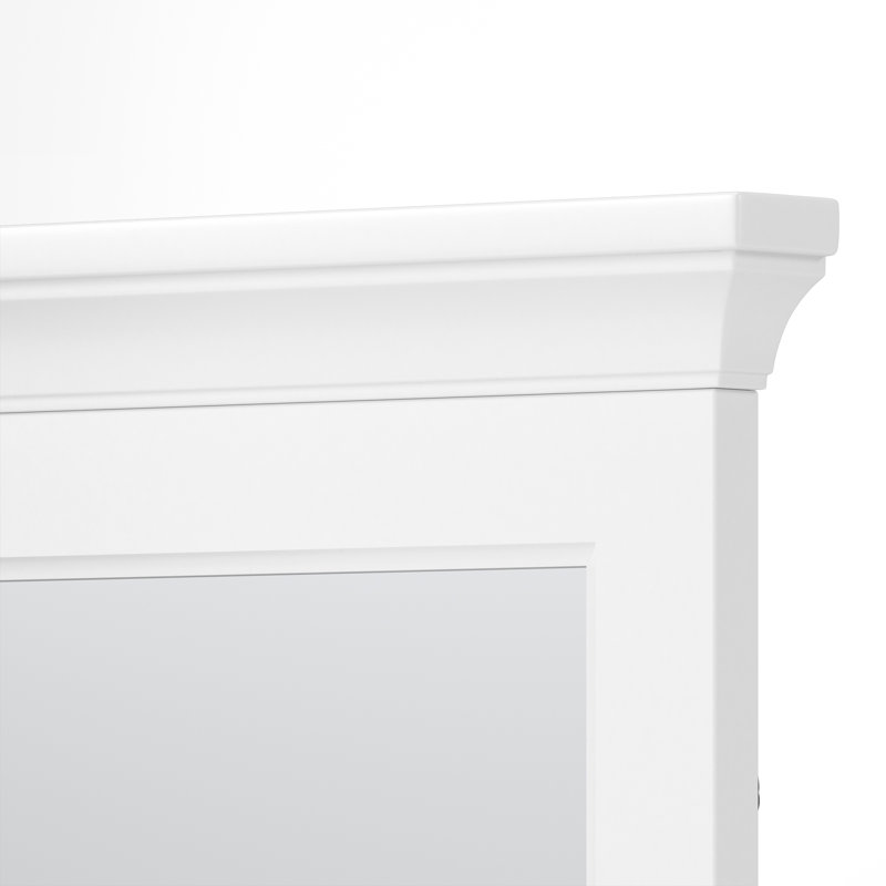 Hollis White Wood 32" x 32" Bathroom Vanity Mirror