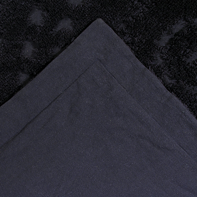 Bohemian Charm Black Cotton Euro Sham with Tufted Artsy Design