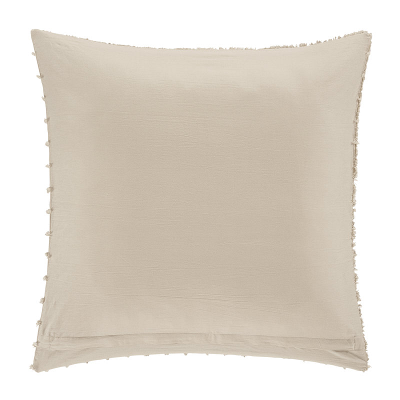 Linen Cotton Euro Sham with Candlewick Tufting