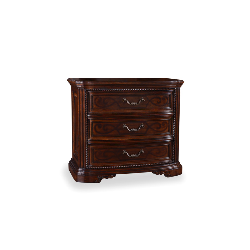 Valencia Traditional Brown 3-Drawer Nightstand