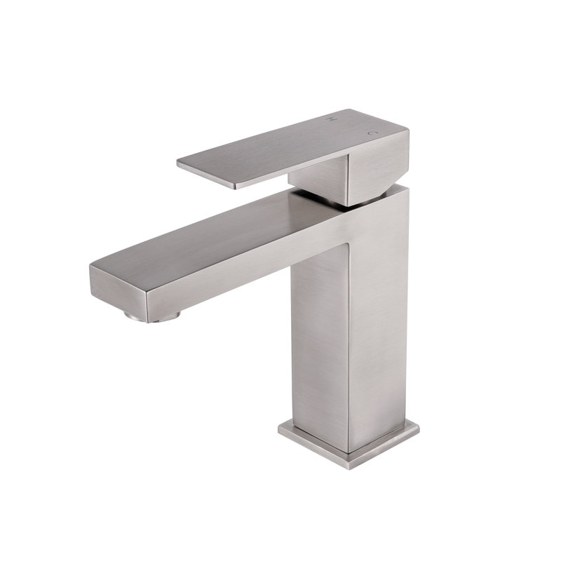 Brushed Nickel Single-Handle Bathroom Faucet with Ceramic Disc