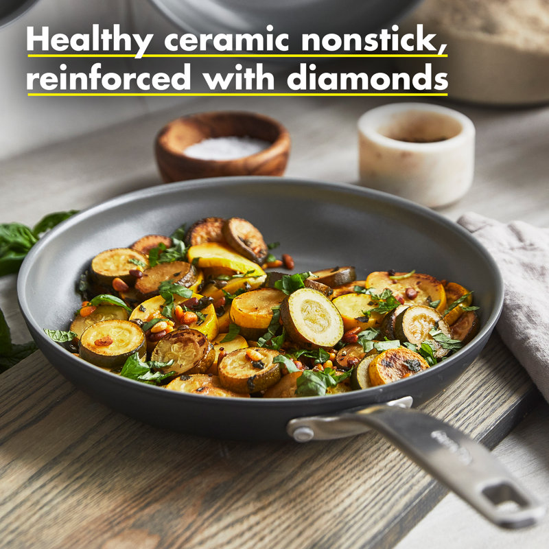 Gray 10" Aluminum Ceramic Nonstick Frying Pan