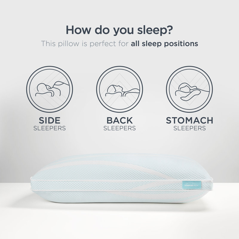 Tempur-Pedic Queen Light Blue Cooling Memory Foam Pillow
