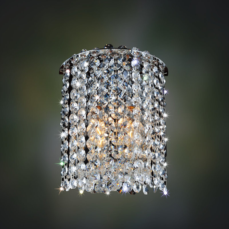 Chrome Crystal 9" Direct Wired Electric Sconce