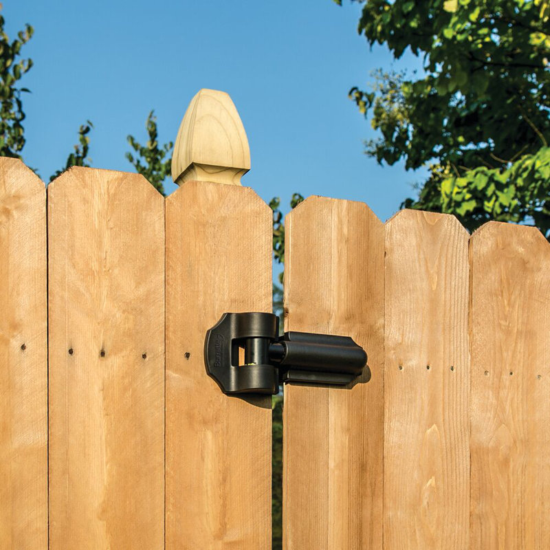 Heavy Duty Black Self-Closing Gate Hinges for Wood and Vinyl