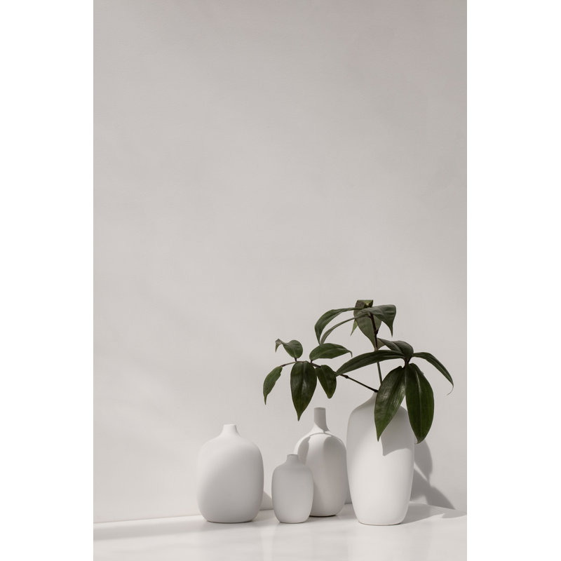 Ceola Soft White 8'' Ceramic Table Vase by Frederike Martens