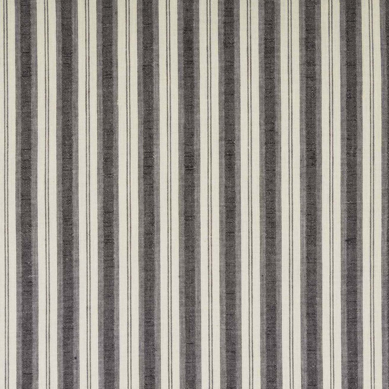 Ashlynn Cotton Gray Ticking Stripe Short Panel Curtains