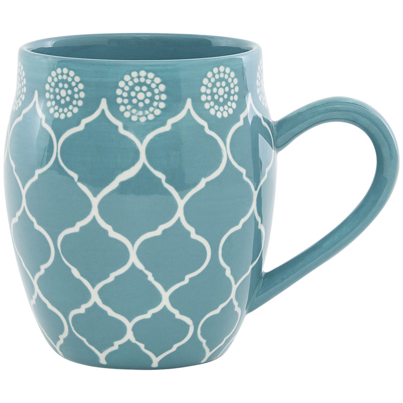 Marcela Floral Turquoise Ceramic Dinnerware Set, Service for 4