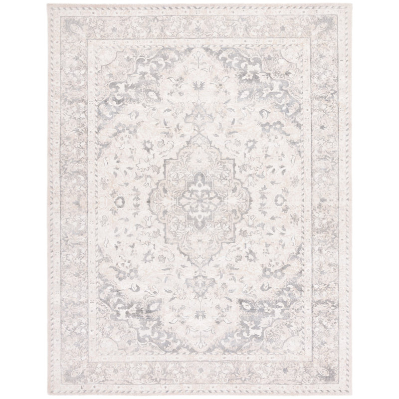 Handmade Gray Wool and Viscose Tufted Area Rug