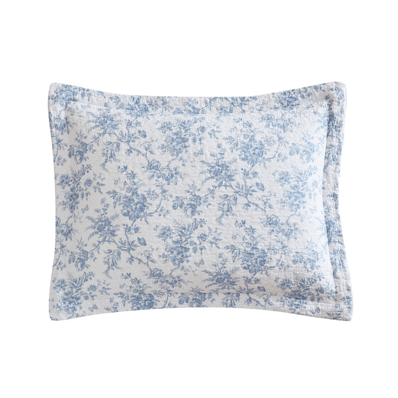 Blue Floral Cotton Reversible Daybed Cover Set