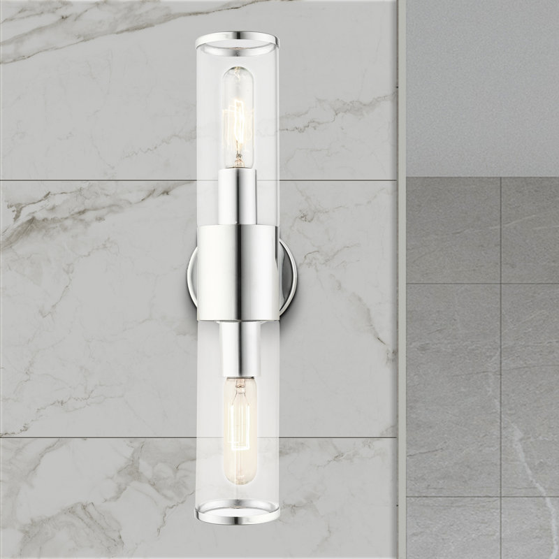 Bancroft 2-Light Vanity in Polished Chrome with Clear Glass