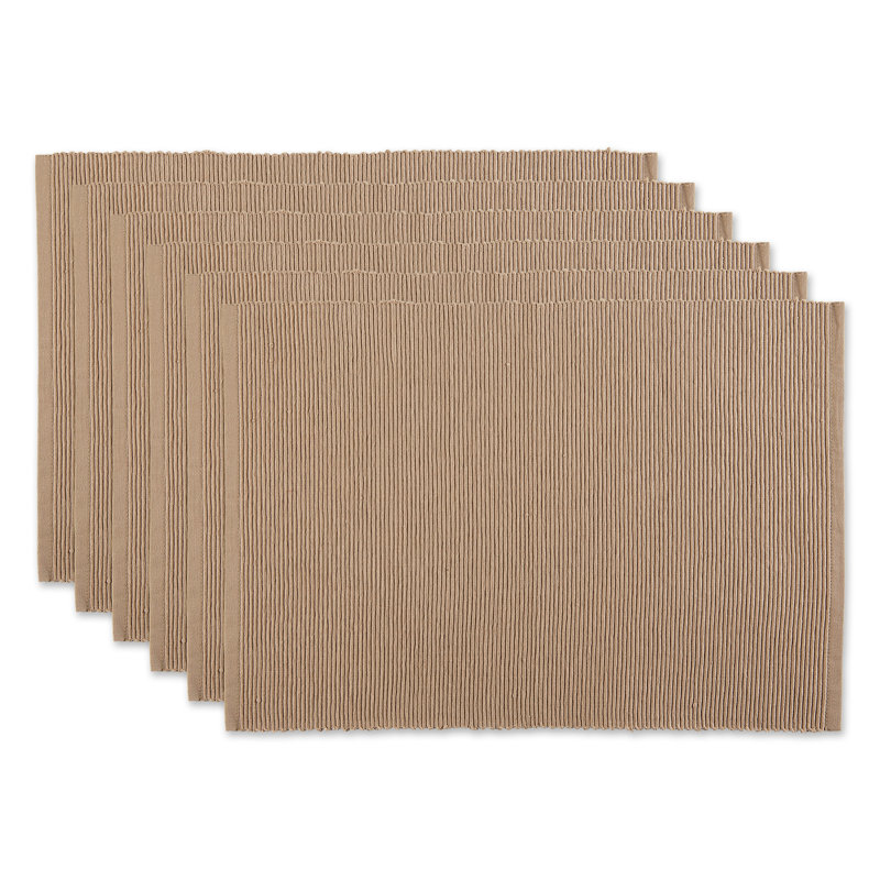 Stone Cotton 6-Piece Rectangle Placemat Set