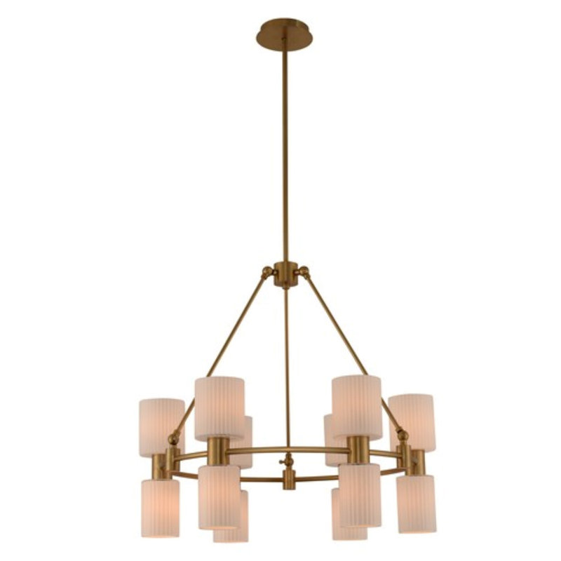 Harlowe Winter Brass 12-Light Art Deco Chandelier