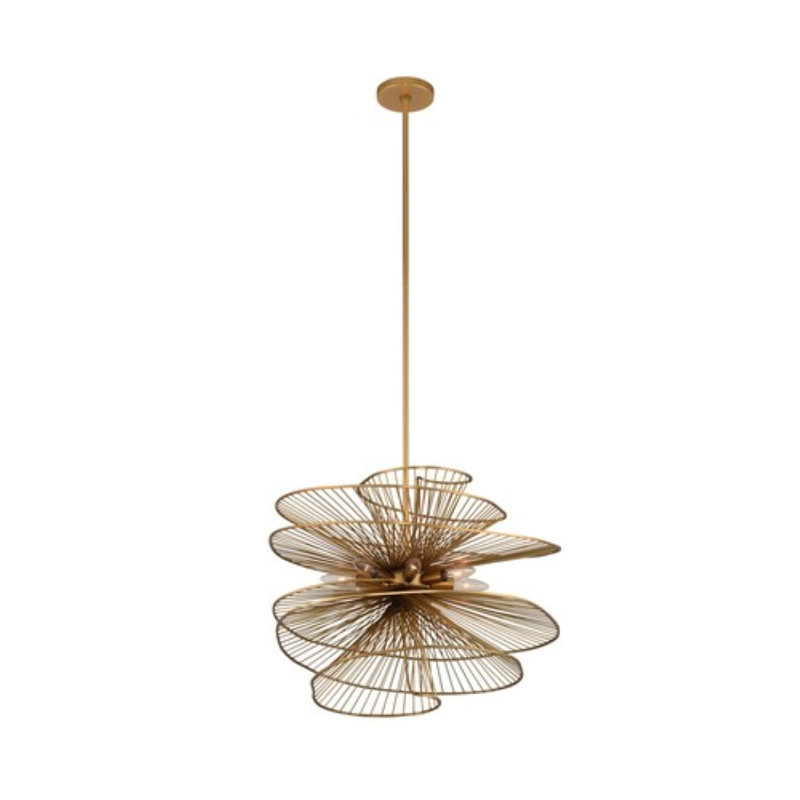 Nordic Brass 32" Crystal Incandescent Chandelier