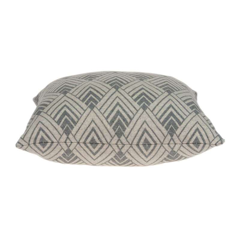 Tan and Gray Cotton Square Pillow Set with Poly Insert