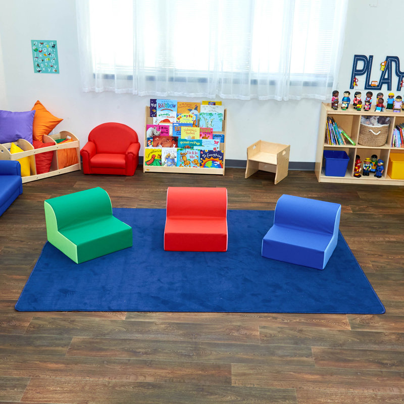 Children's Multicolor Foam Lounge Chairs, 3-Pack
