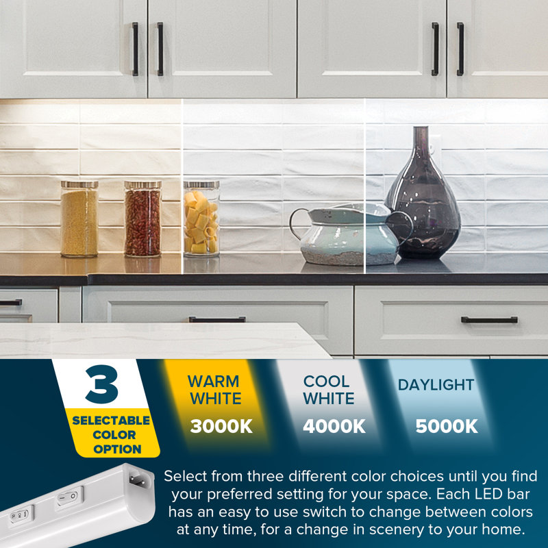 12" White LED Under Cabinet Light Strip with Remote