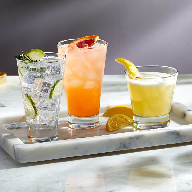 Modern Clear Glass Tumbler Set, 14-Ounce, Set of 6