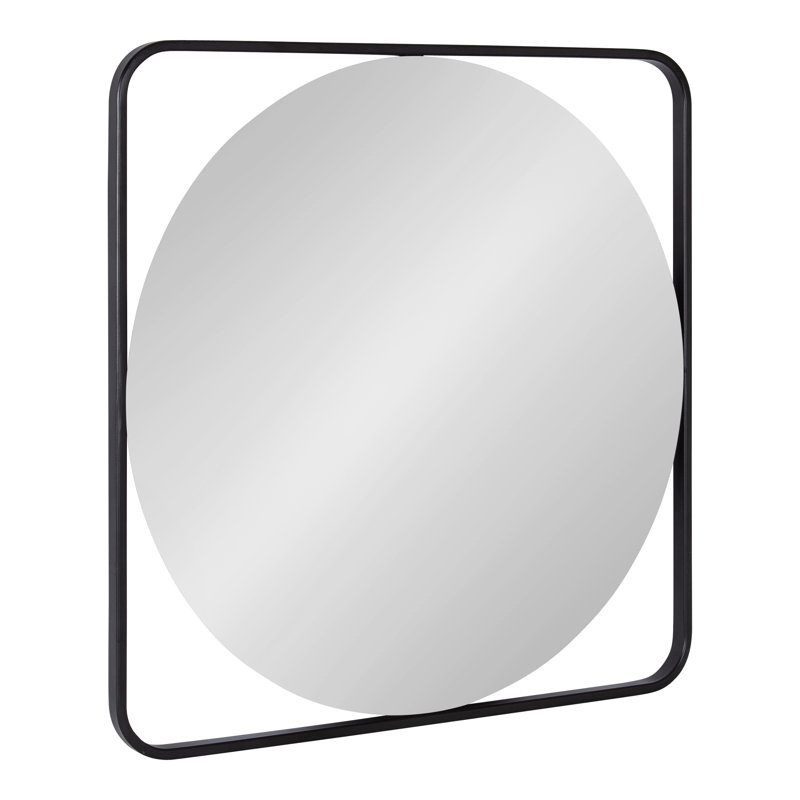 27" Square Silver Iron Vanity Wall Mirror