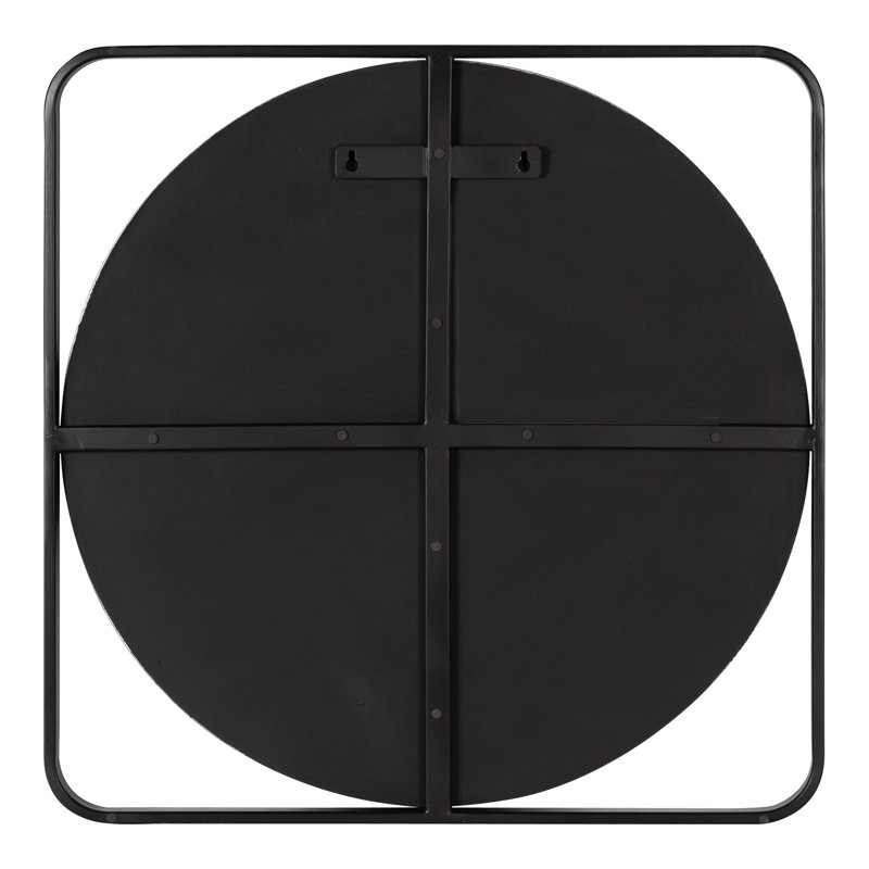 27" Square Silver Iron Vanity Wall Mirror