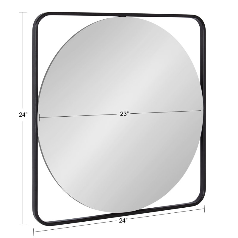 27" Square Silver Iron Vanity Wall Mirror