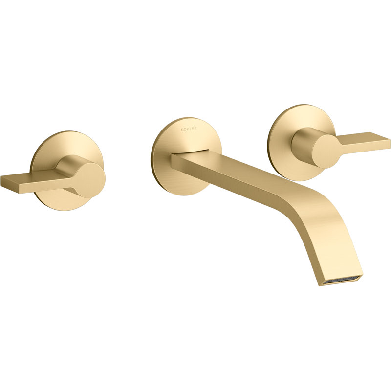 Brushed Brass Single Hole Bathroom Faucet with Lever Handle