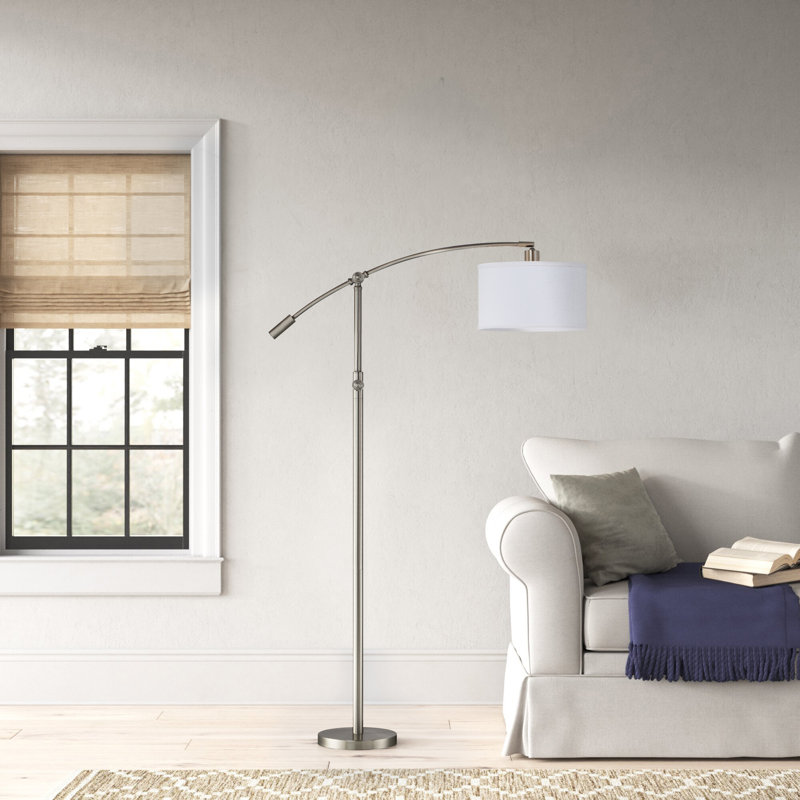 Arcadia Adjustable Arc 65'' White Floor Lamp