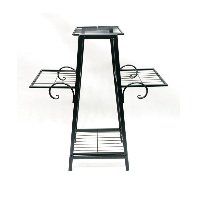 Black Metal 3-Tier Outdoor Plant Stand