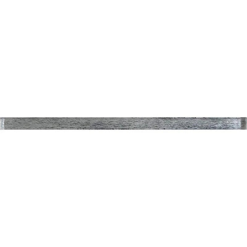 12" x 0.6" Light Gray Glass Pencil Liner Tile Trim