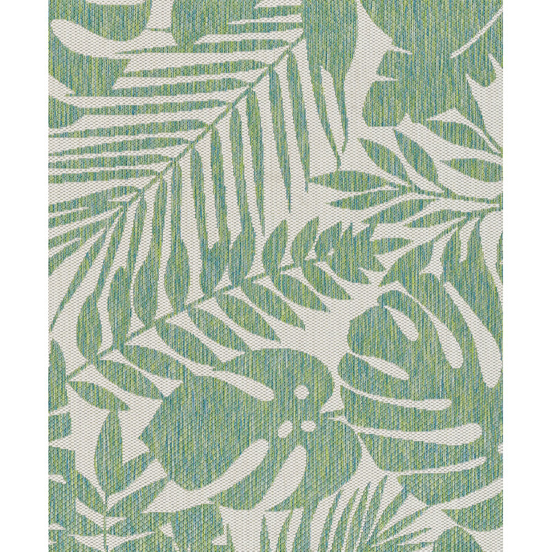 Green Geometric Synthetic Washable Rectangular Rug 9'3" x 12'6"