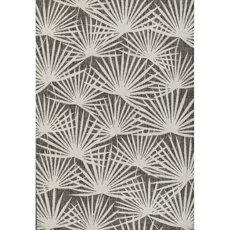 Charcoal Geometric Flat Woven Synthetic Runner Rug 2' x 6'