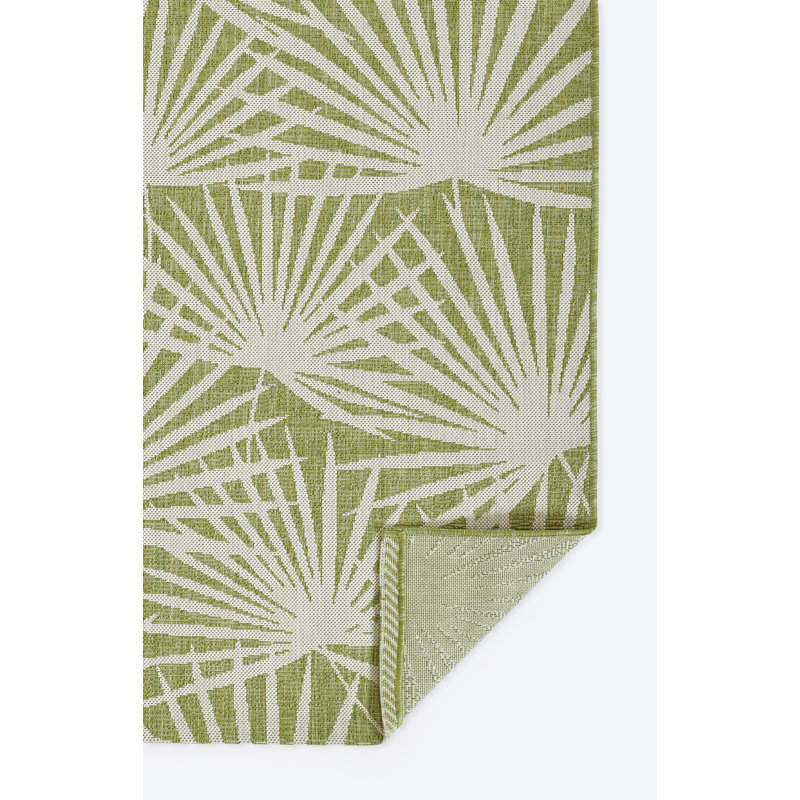 Sorrento Tropical Green Geometric Flat Weave Runner Rug