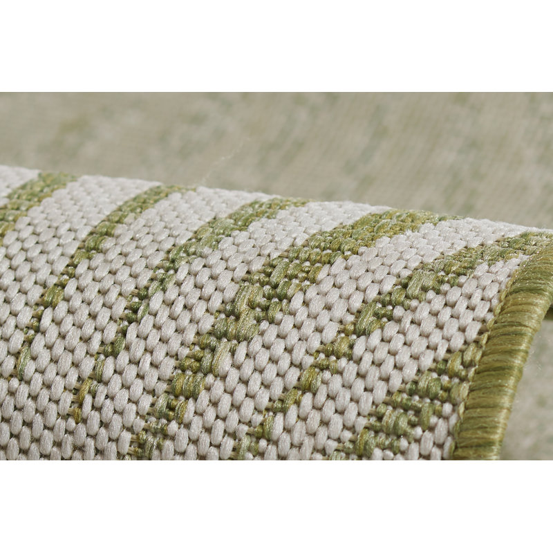 Sorrento Tropical Green Geometric Flat Weave Runner Rug