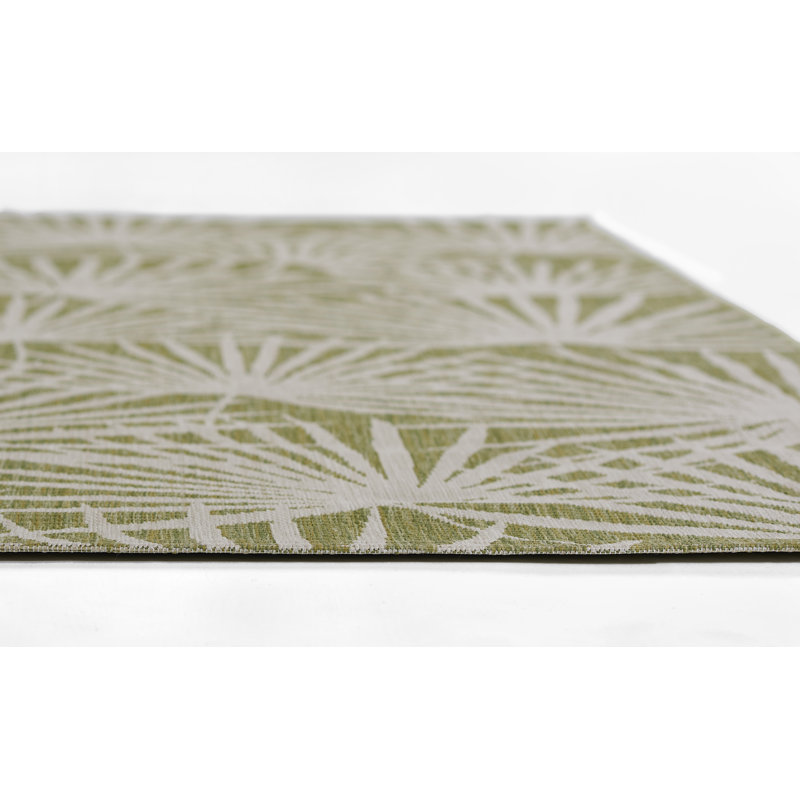 Sorrento Tropical Green Geometric Flat Weave Runner Rug