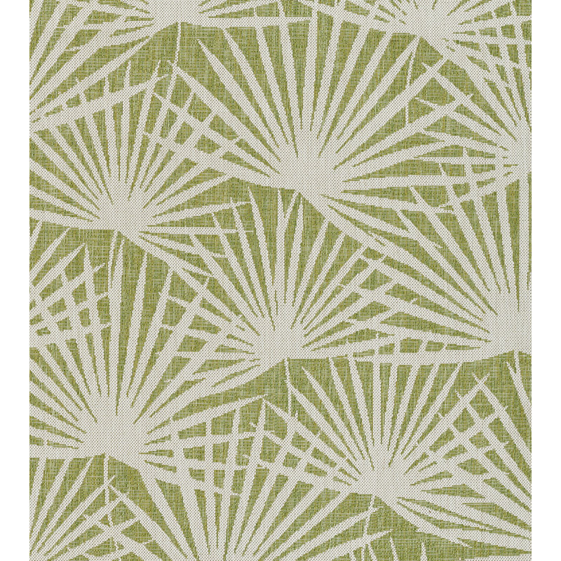 Sorrento Tropical Green Geometric Flat Weave Runner Rug