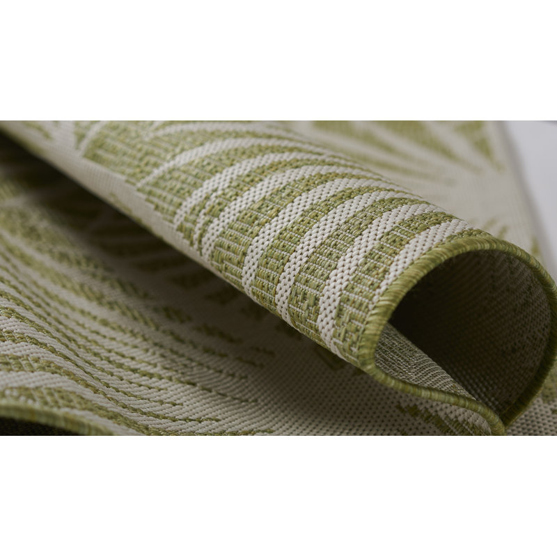 Sorrento Tropical Green Geometric Flat Weave Runner Rug